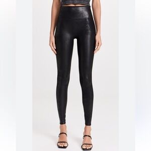 SPANX BUNDLE of 2  Women’s Faux Leather Legging in Black Size Large